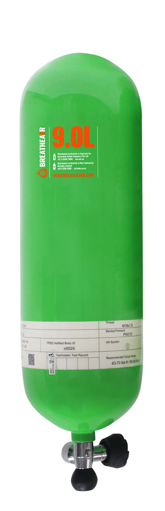 9L Self Contained Breathing Apparatus Cylinder with Valve